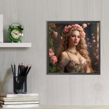 Load image into Gallery viewer, Flower Princess 40*40CM(Picture) Round Full Drill Diamond Painting
