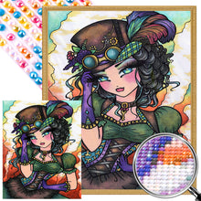 Load image into Gallery viewer, Girl In A Hat And Dress 40*50CM(Picture) Full Round Drill Diamond Painting

