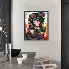 Load image into Gallery viewer, Girl In A Hat And Dress 40*50CM(Picture) Full Round Drill Diamond Painting
