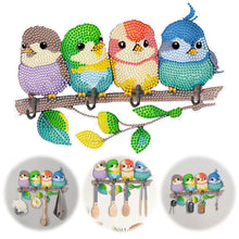 Load image into Gallery viewer, Birds Wood 2D/Flat DIY Diamond Painting Art Hooks No Hole Punching Wall Decor
