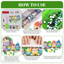 Load image into Gallery viewer, Birds Wood 2D/Flat DIY Diamond Painting Art Hooks No Hole Punching Wall Decor
