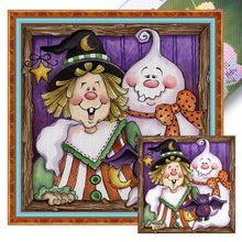 Load image into Gallery viewer, Huancan - Halloween - 45*45CM 11CT 3 Stamped Cross Stitch
