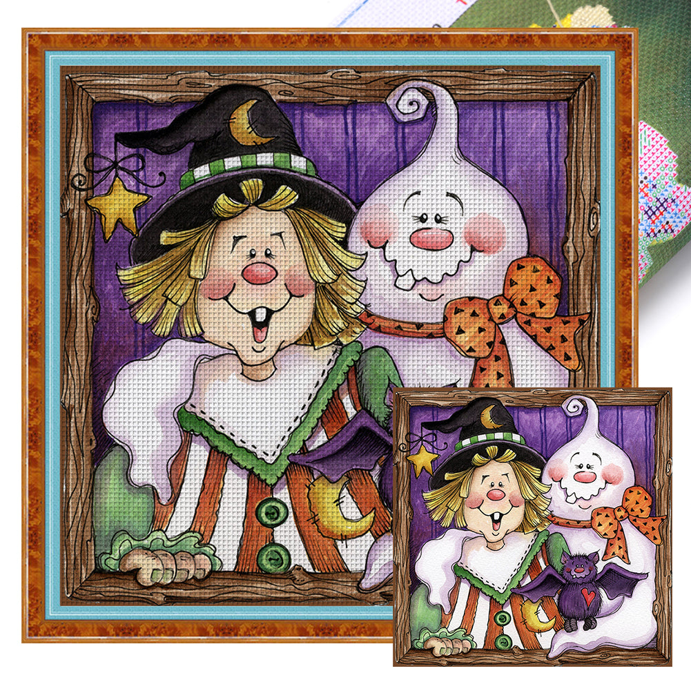 Huancan - Halloween - 45*45CM 11CT 3 Stamped Cross Stitch