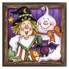 Load image into Gallery viewer, Huancan - Halloween - 45*45CM 11CT 3 Stamped Cross Stitch
