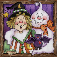 Load image into Gallery viewer, Huancan - Halloween - 45*45CM 11CT 3 Stamped Cross Stitch
