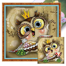 Load image into Gallery viewer, Huancan - Owl Drinking Coffee - 40*40CM 11CT 3 Stamped Cross Stitch
