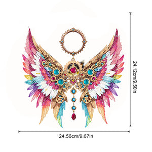 Acrylic Special Shape Colorful Wing Diamond Painting Pendant for Wall Window