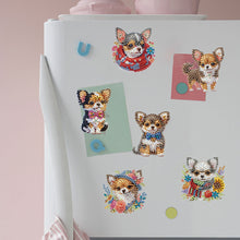 Load image into Gallery viewer, 6Pcs Acrylic Chihuahua Puppy DIY Diamond Painting Magnets Kit for Art Crafts Gif
