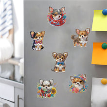 Load image into Gallery viewer, 6Pcs Acrylic Chihuahua Puppy DIY Diamond Painting Magnets Kit for Art Crafts Gif

