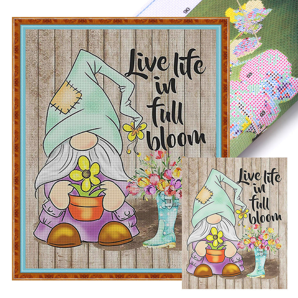 Huancan - Gnome In A Hat - 40*50CM 11CT 3 Stamped Cross Stitch