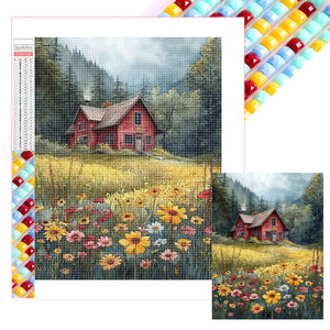 Mountain Cabin 30*40CM(Picture) Full Square Drill Diamond Painting