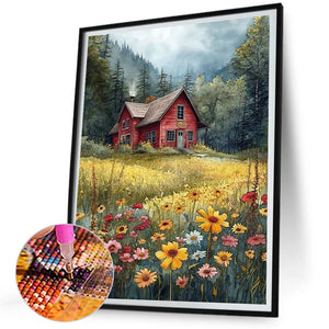Mountain Cabin 30*40CM(Picture) Full Square Drill Diamond Painting