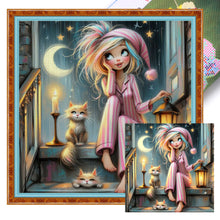 Load image into Gallery viewer, Yishu - Girl In Pajamas - 50*50CM 11CT 3 Stamped Cross Stitch
