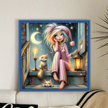 Load image into Gallery viewer, Yishu - Girl In Pajamas - 50*50CM 11CT 3 Stamped Cross Stitch
