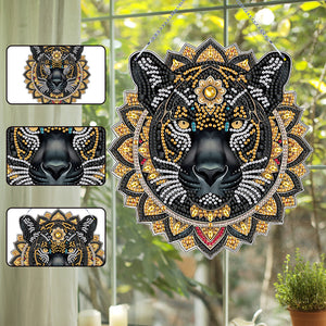 Acrylic Black Panther 5D DIY Diamond Painting Dots Pendant for Wall Decoration