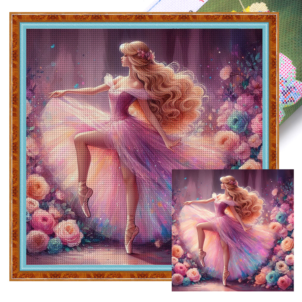 Huancan - Disney Princess Belle - 50*50CM 18CT 2 Stamped Cross Stitch