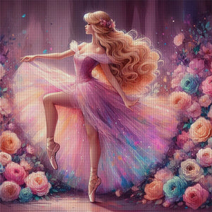 Huancan - Disney Princess Belle - 50*50CM 18CT 2 Stamped Cross Stitch