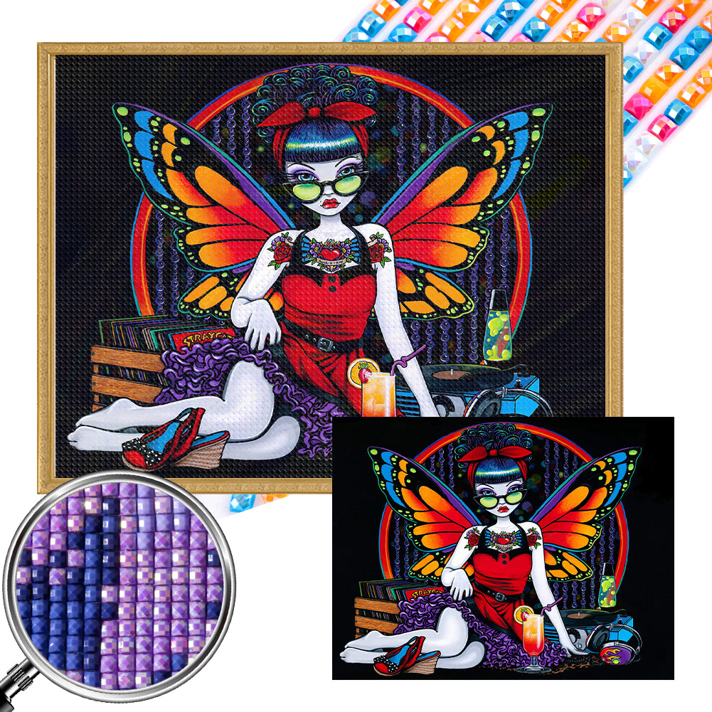 Dark Butterfly 40*50CM(Picture) Partial AB Full Square Drill Diamond Painting