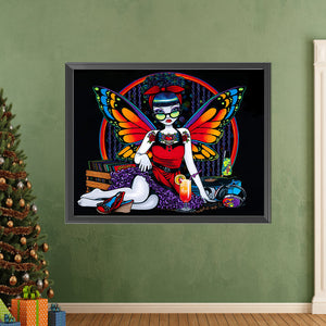 Dark Butterfly 40*50CM(Picture) Partial AB Full Square Drill Diamond Painting