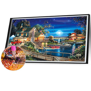 Cottage 70*50CM(Picture) Full Square Drill Diamond Painting