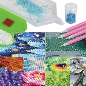 70 Slots 5D Diamond Painting Case with Tools for DIY Art Craft (Pink Butterfly)