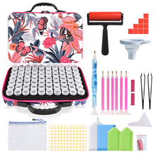 Load image into Gallery viewer, 70 Slots 5D Diamond Painting Case with Tools for DIY Art Craft (Pink Butterfly)
