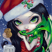 Load image into Gallery viewer, Green Dragon And Christmas Girl 50*50CM(Picture) Full Round Drill Diamond Painting
