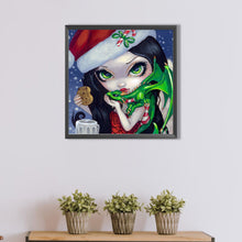 Load image into Gallery viewer, Green Dragon And Christmas Girl 50*50CM(Picture) Full Round Drill Diamond Painting
