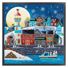 Load image into Gallery viewer, Huancan - Winter Pier - 50*50CM 14CT 2 Stamped Cross Stitch
