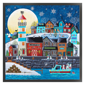 Huancan - Winter Pier - 50*50CM 14CT 2 Stamped Cross Stitch