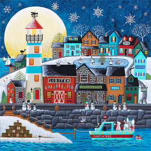 Huancan - Winter Pier - 50*50CM 14CT 2 Stamped Cross Stitch