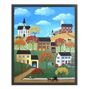 Huancan - Town Under A Blue Sky - 40*50CM 14CT 2 Stamped Cross Stitch