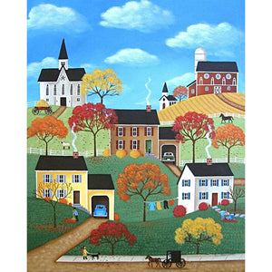 Huancan - Town Under A Blue Sky - 40*50CM 14CT 2 Stamped Cross Stitch