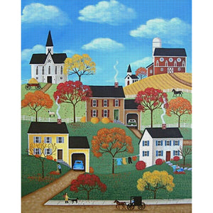 Huancan - Town Under A Blue Sky - 40*50CM 14CT 2 Stamped Cross Stitch
