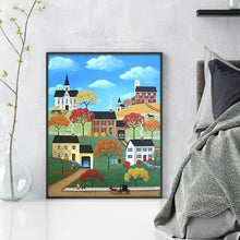Load image into Gallery viewer, Huancan - Town Under A Blue Sky - 40*50CM 14CT 2 Stamped Cross Stitch
