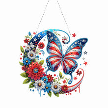 Load image into Gallery viewer, Acrylic 2D Flat DIY US Flag Butterfly Hanging Diamond Art Kits Wall Door Decor
