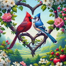 Load image into Gallery viewer, Red Cardinal And Bluebird 40*40CM(Canvas) Full Round Drill Diamond Painting
