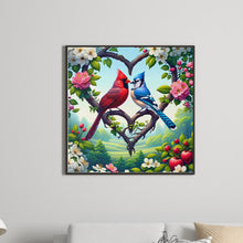 Load image into Gallery viewer, Red Cardinal And Bluebird 40*40CM(Canvas) Full Round Drill Diamond Painting
