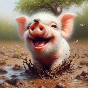 Piglet 30*30CM(Canvas) Full Round Drill Diamond Painting