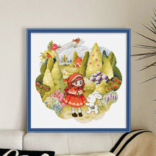 Load image into Gallery viewer, Spring Brand - Flower Picking In The Woods - 39*39*CM 14CT 2 Stamped Cross Stitch Egyptian cotton
