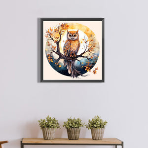 Owl 40*40CM(Canvas) Full Round Drill Diamond Painting