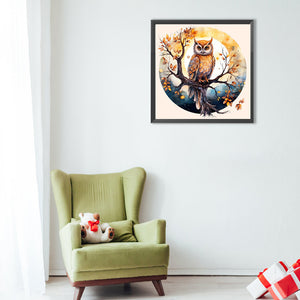 Owl 40*40CM(Canvas) Full Round Drill Diamond Painting