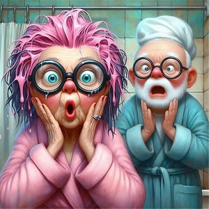 Crazy Old Lady 30*30CM(Canvas) Full Round Drill Diamond Painting