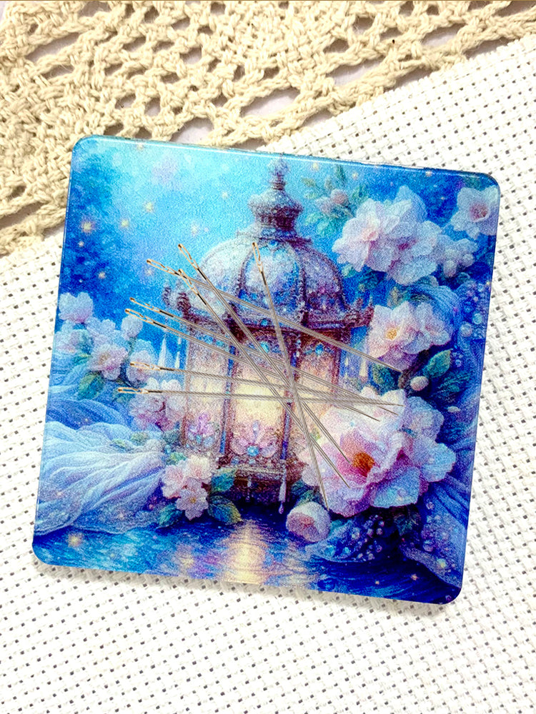 Acrylic Flower Lantern Cross Stitch Tool Needle Suction Fridge Magnet DIY Art