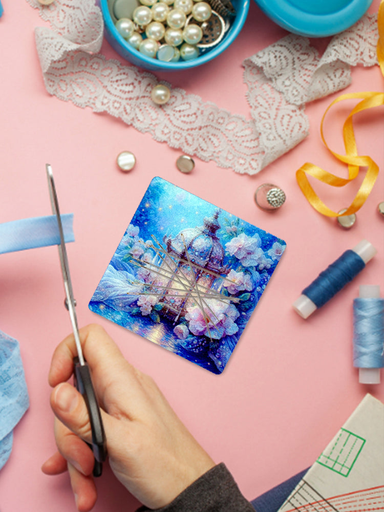 Acrylic Flower Lantern Cross Stitch Tool Needle Suction Fridge Magnet DIY Art