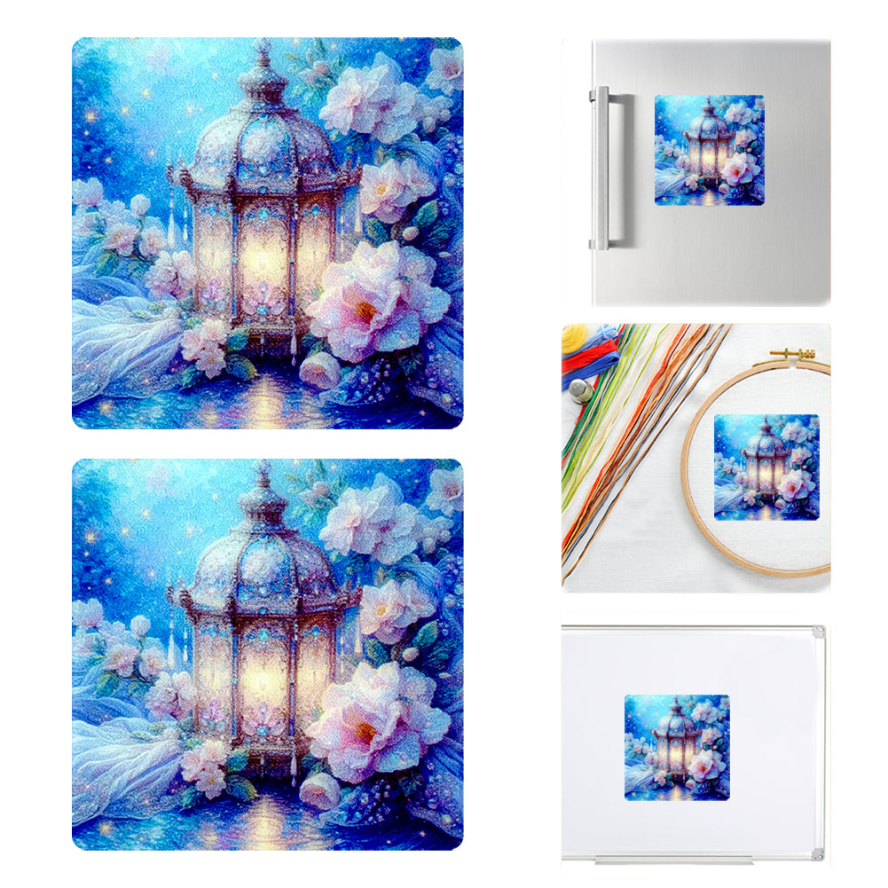 Acrylic Flower Lantern Cross Stitch Tool Needle Suction Fridge Magnet DIY Art