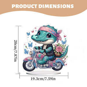 Acrylic Motorcycle Crocodile Diamond Painting Desktop Decorations for Beginner