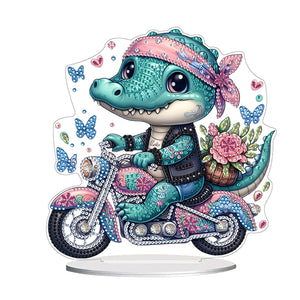 Acrylic Motorcycle Crocodile Diamond Painting Desktop Decorations for Beginner