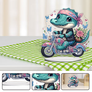 Acrylic Motorcycle Crocodile Diamond Painting Desktop Decorations for Beginner