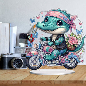 Acrylic Motorcycle Crocodile Diamond Painting Desktop Decorations for Beginner